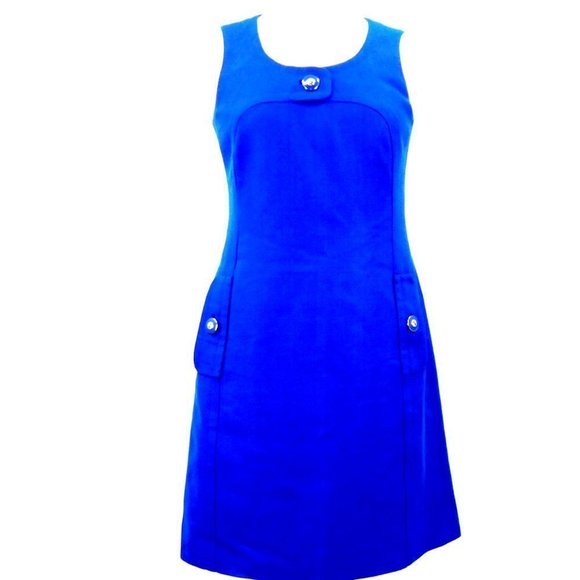 Carlisle "Blue Bell" 100% Silk Woven Shift Dress - Picture 1 of 10